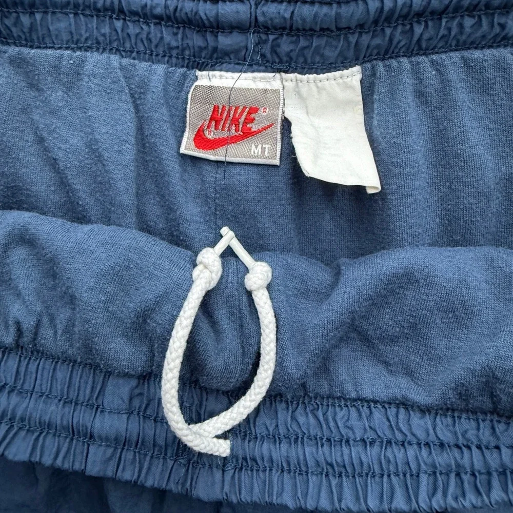 Vintage Nike Windbreaker Track Pants Mens MT Blue Nylon Jersey Lined Zip 90s